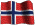 Norwegian flag. Click on the flag and 
listen to the national anthem.